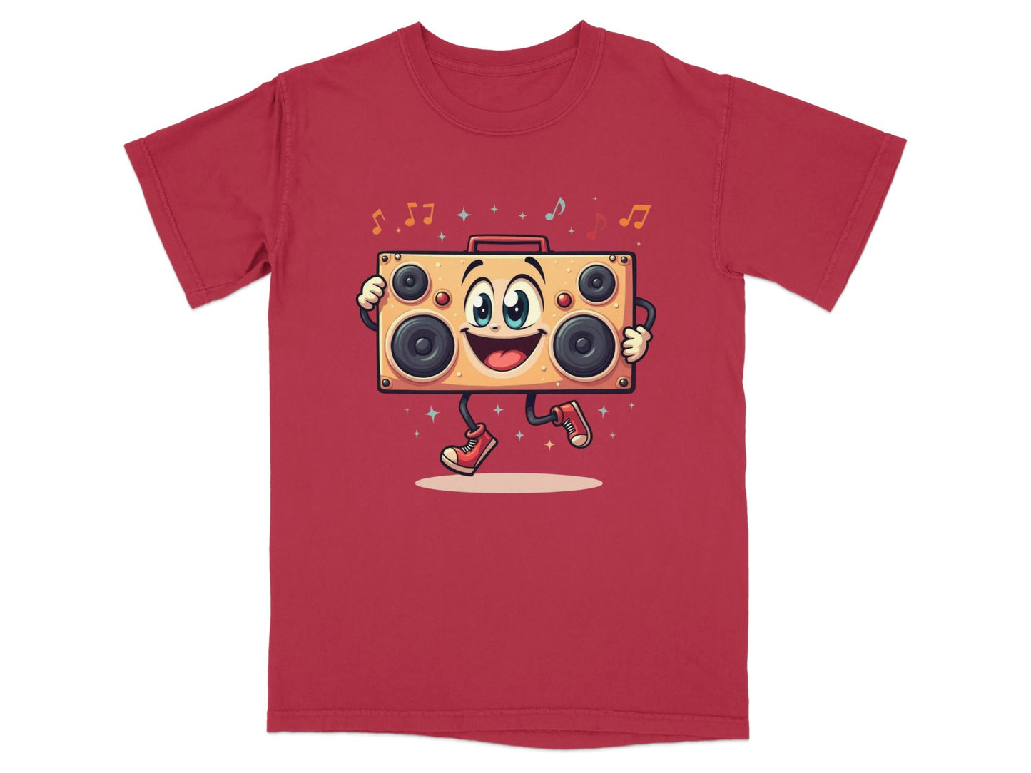 Retro Boombox With A Face Walking and Singing T-Shirt - IconVexa
