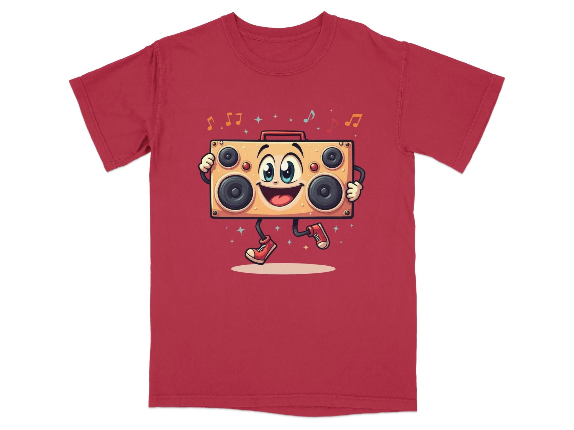 Retro Boombox With A Face Walking and Singing T-Shirt - IconVexa
