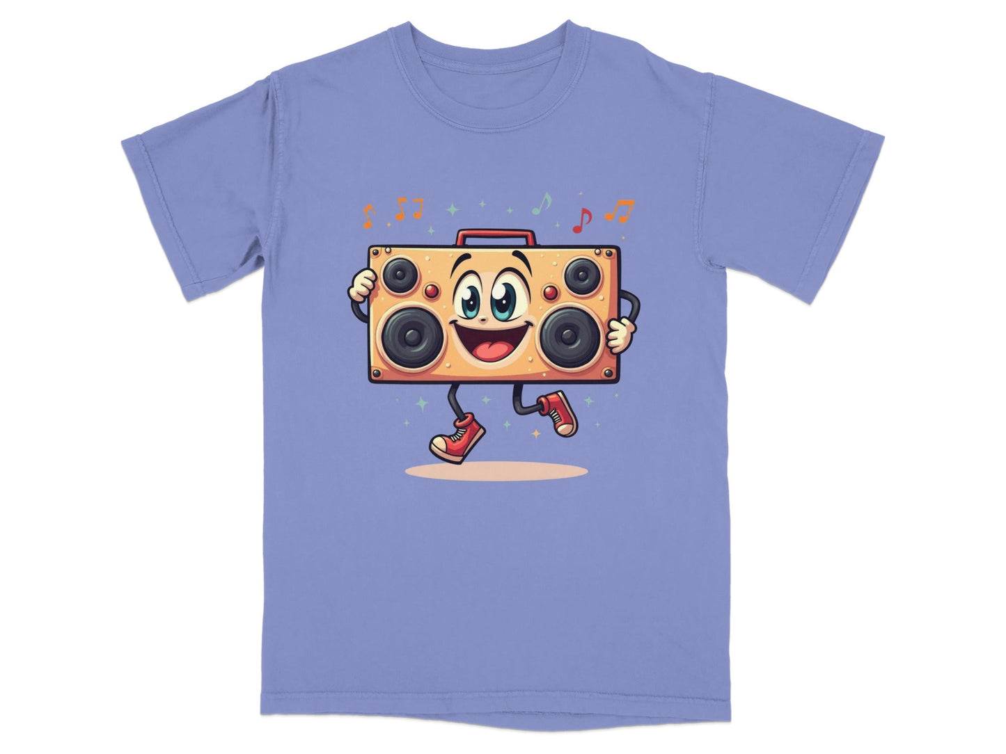 Retro Boombox With A Face Walking and Singing T-Shirt - IconVexa