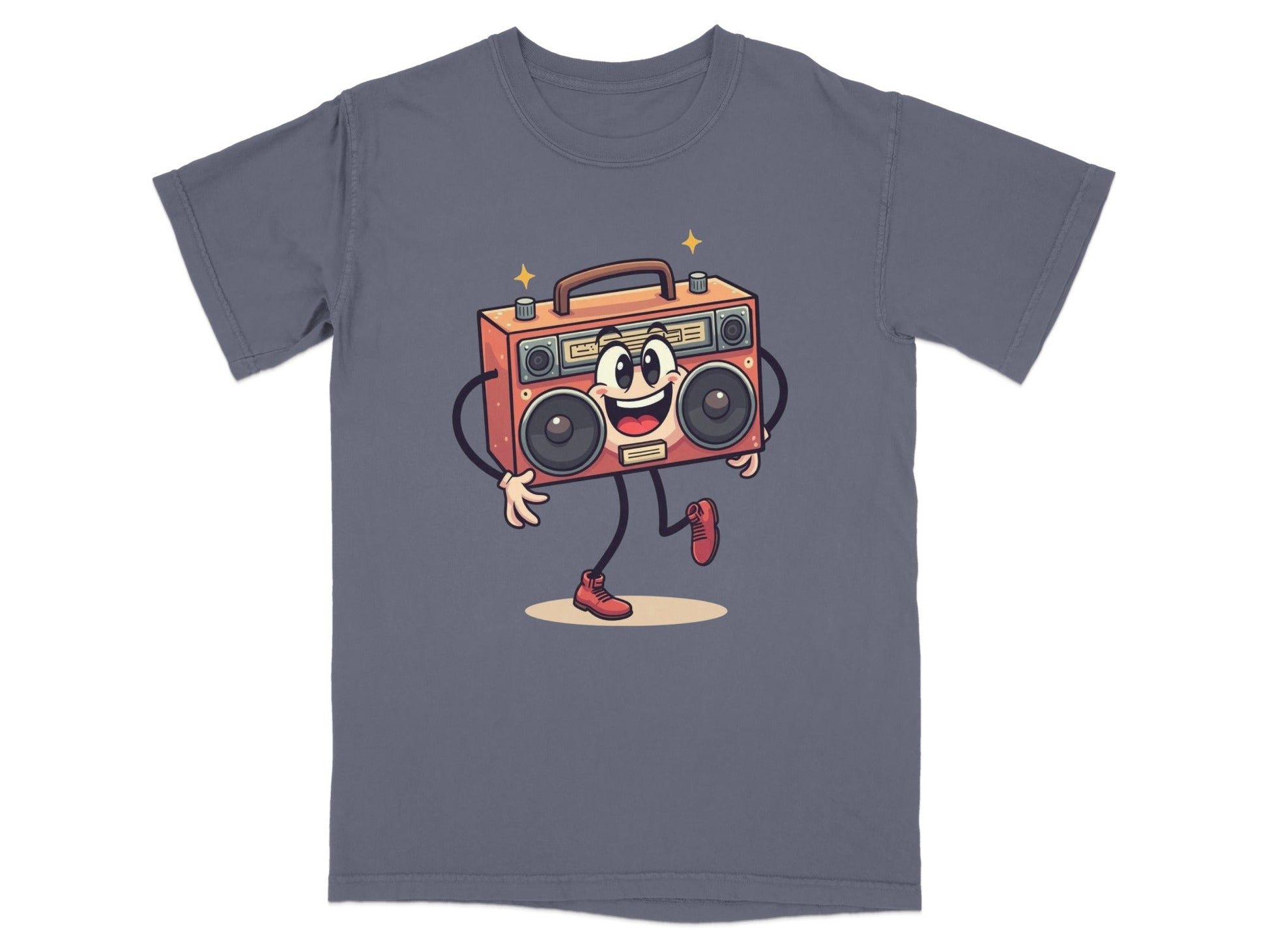 Retro Cartoon Boombox Character Graphic Art Cool T-Shirt - IconVexa