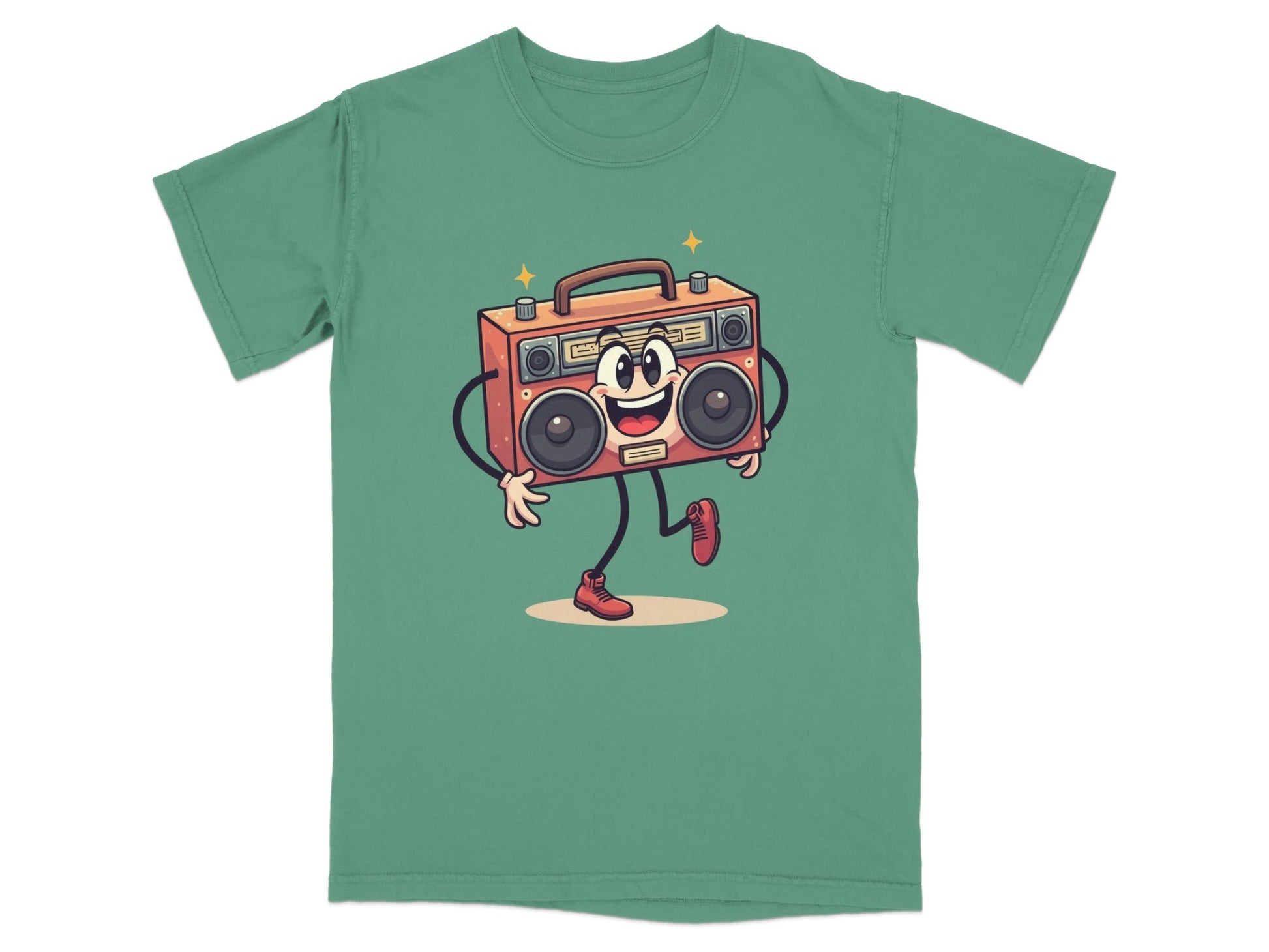 Retro Cartoon Boombox Character Graphic Art Cool T-Shirt - IconVexa