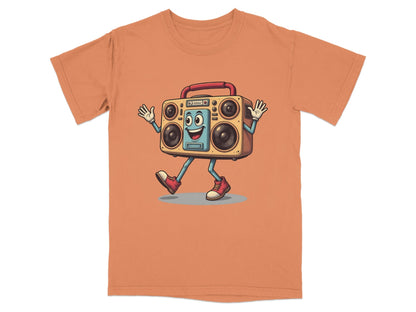 Retro Radio Cartoon Character Illustration Graphic T-Shirt - IconVexa