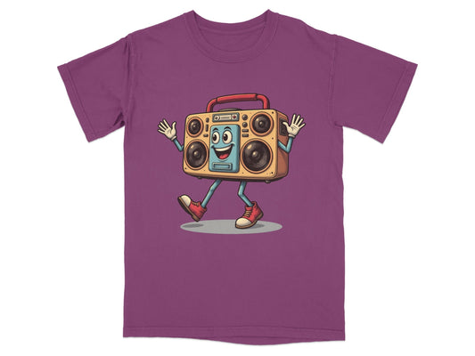 Retro Radio Cartoon Character Illustration Graphic T-Shirt - IconVexa