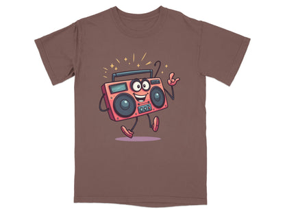 Retro Radio Cartoon Character with Attitude Graphic T-Shirt - IconVexa