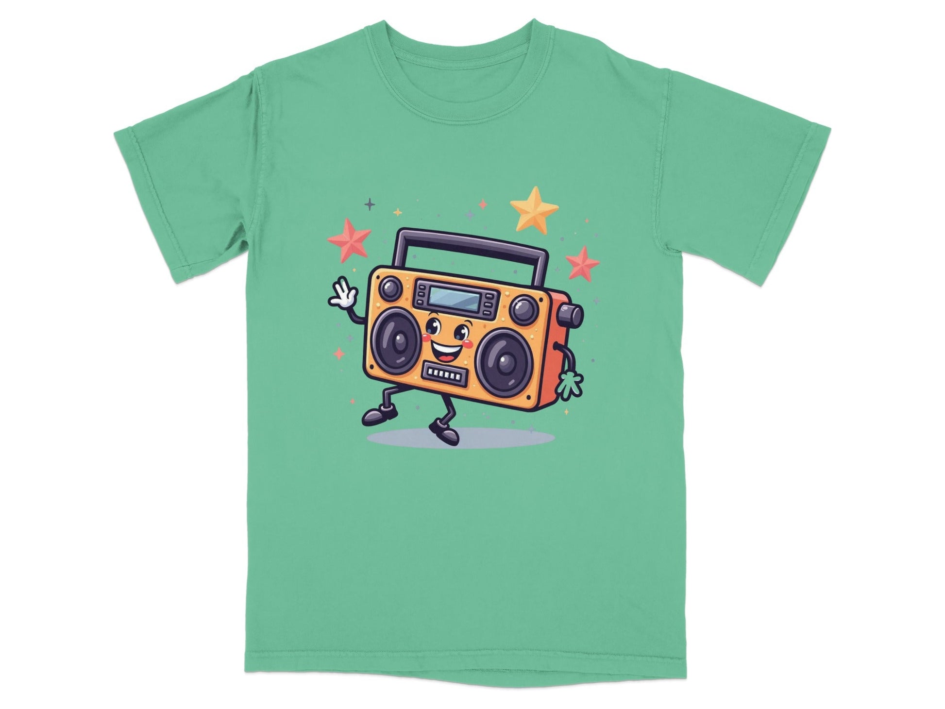 Retro Radio with Smiling Face Animated Art Style T-Shirt - IconVexa