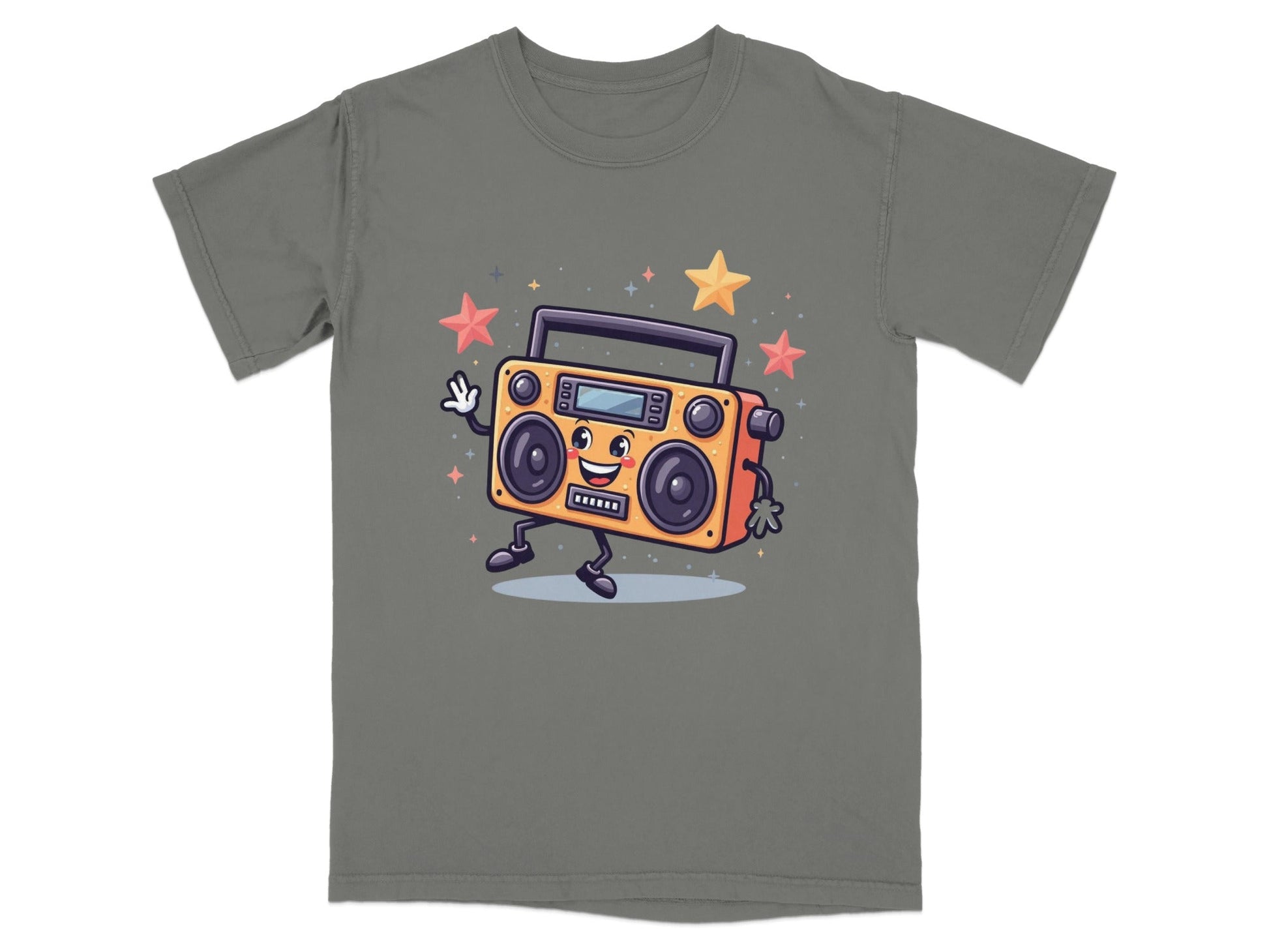 Retro Radio with Smiling Face Animated Art Style T-Shirt - IconVexa