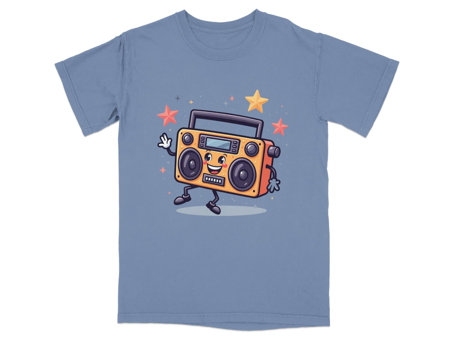 Retro Radio with Smiling Face Animated Art Style T-Shirt - IconVexa