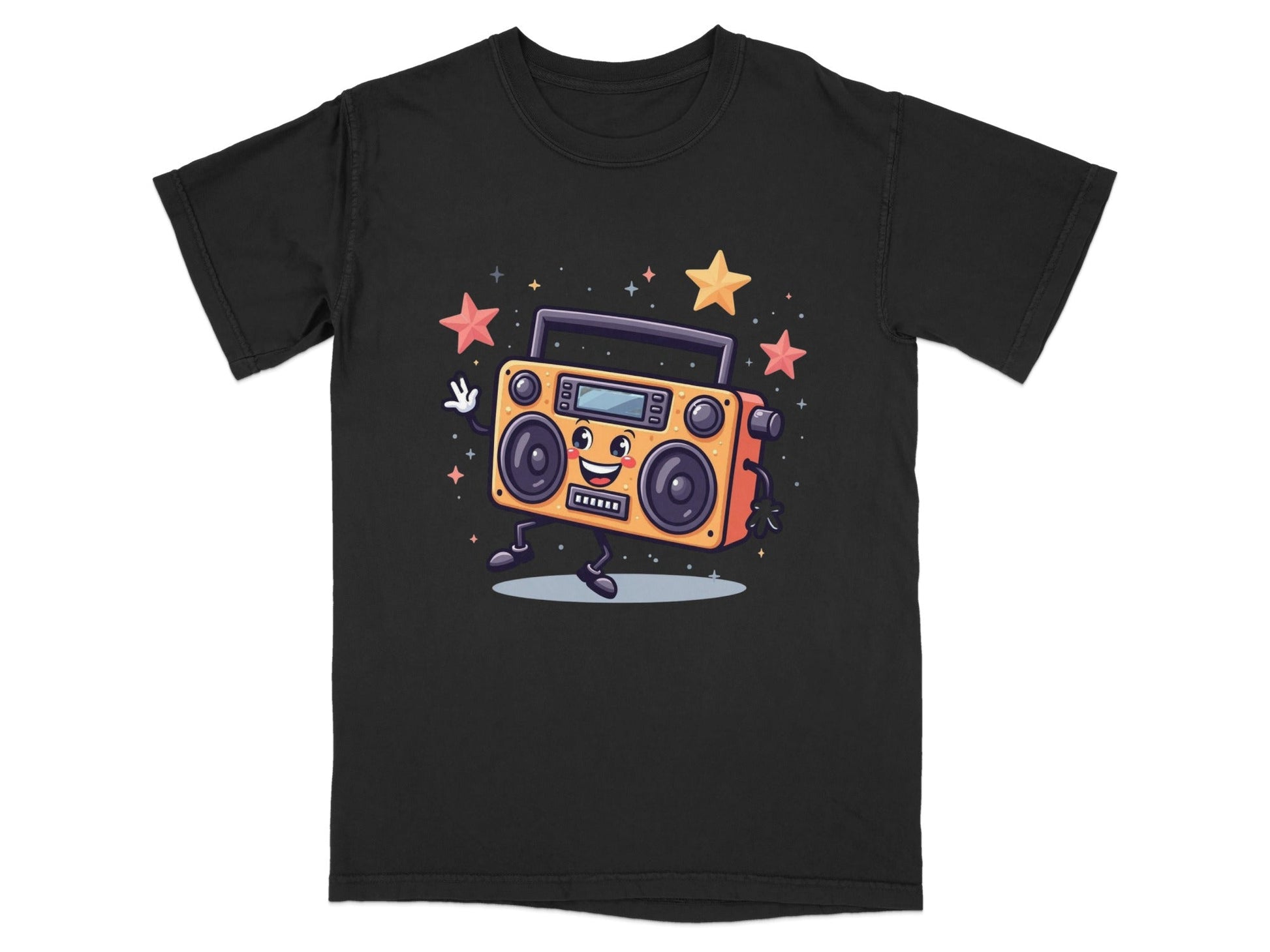 Retro Radio with Smiling Face Animated Art Style T-Shirt - IconVexa