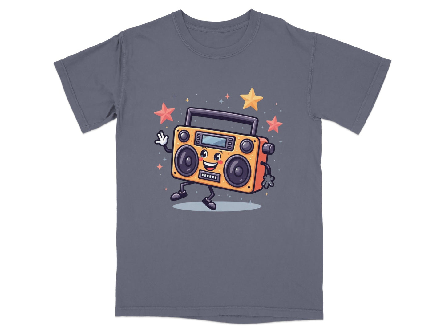 Retro Radio with Smiling Face Animated Art Style T-Shirt - IconVexa