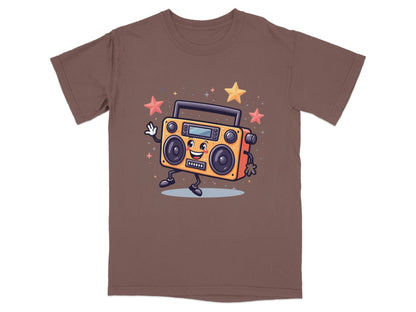 Retro Radio with Smiling Face Animated Art Style T-Shirt - IconVexa