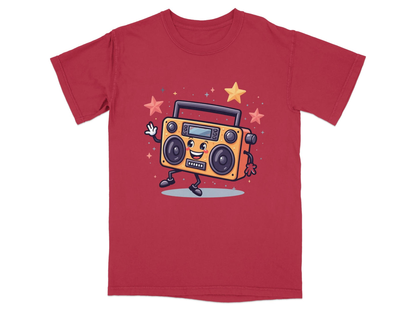 Retro Radio with Smiling Face Animated Art Style T-Shirt - IconVexa