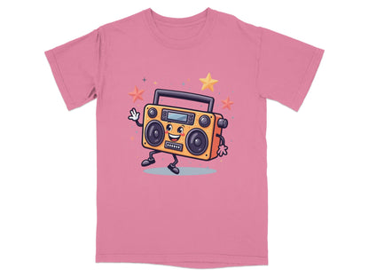 Retro Radio with Smiling Face Animated Art Style T-Shirt - IconVexa
