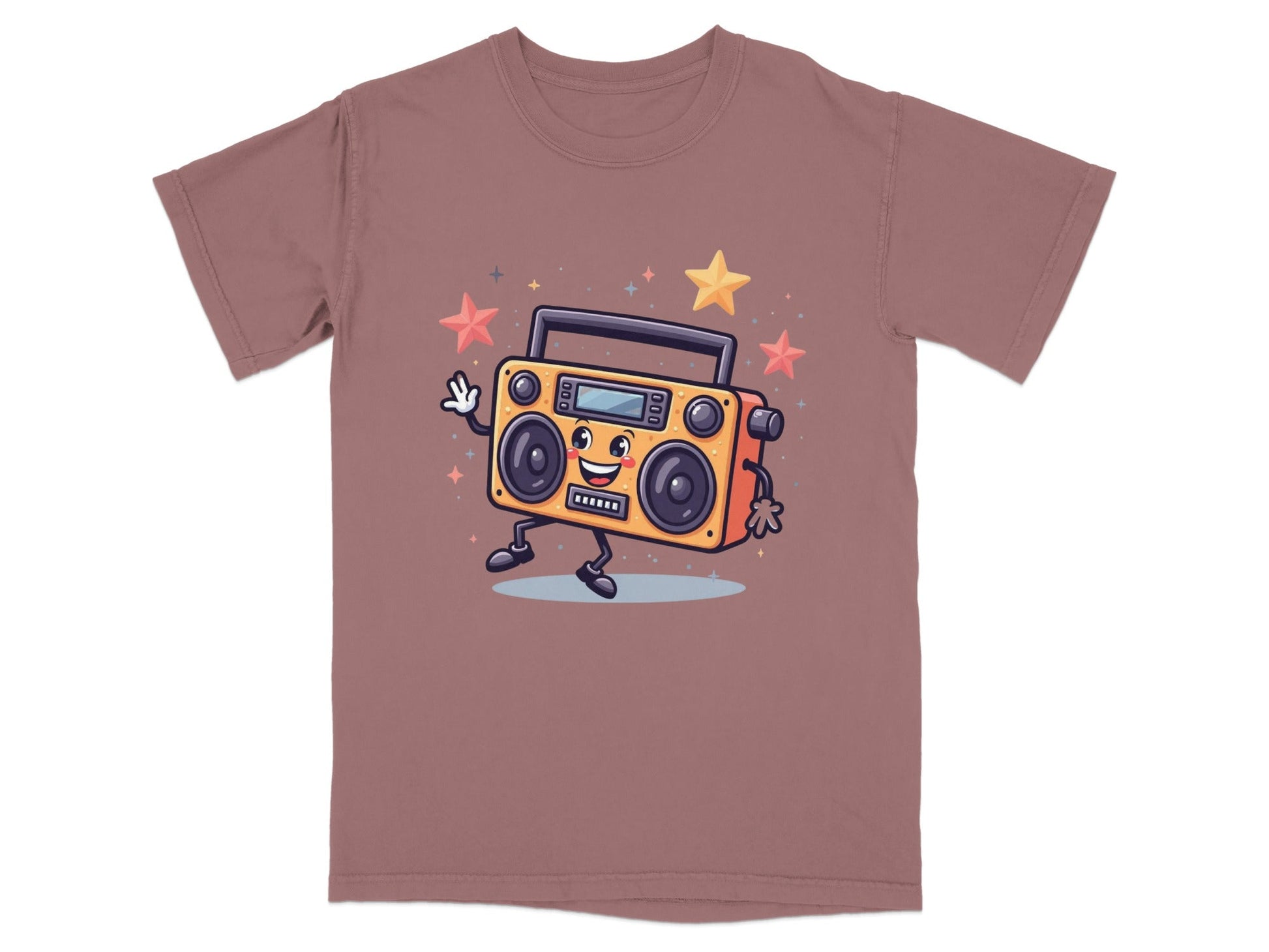Retro Radio with Smiling Face Animated Art Style T-Shirt - IconVexa