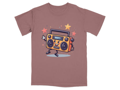 Retro Radio with Smiling Face Animated Art Style T-Shirt - IconVexa