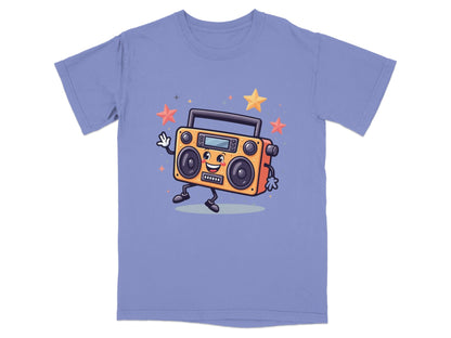 Retro Radio with Smiling Face Animated Art Style T-Shirt - IconVexa