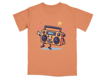Retro Radio with Smiling Face Animated Art Style T-Shirt - IconVexa