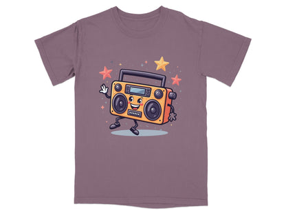Retro Radio with Smiling Face Animated Art Style T-Shirt - IconVexa