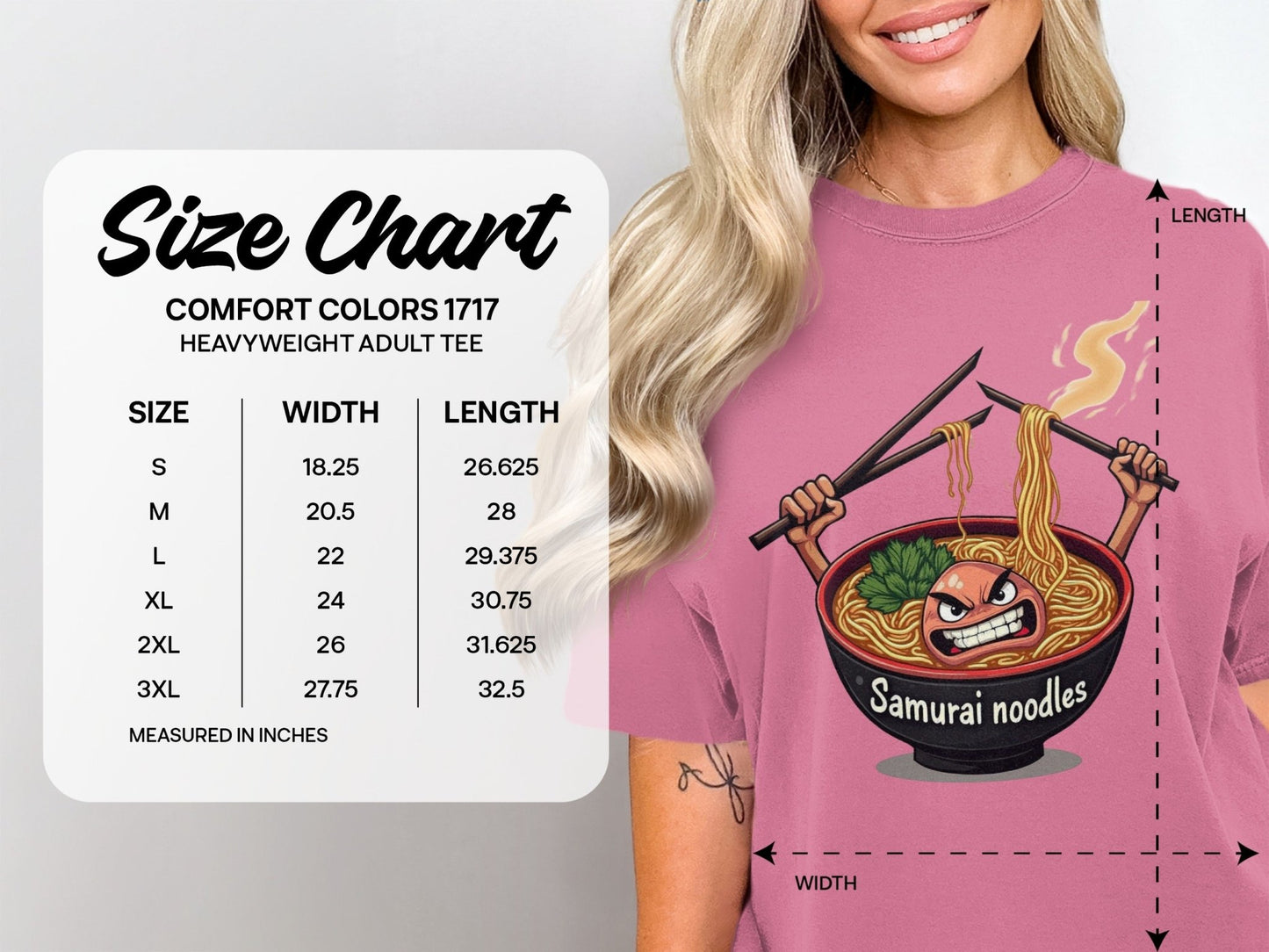 Samurai Noodles Furious Meal Funny Graphic Image T-Shirt - IconVexa