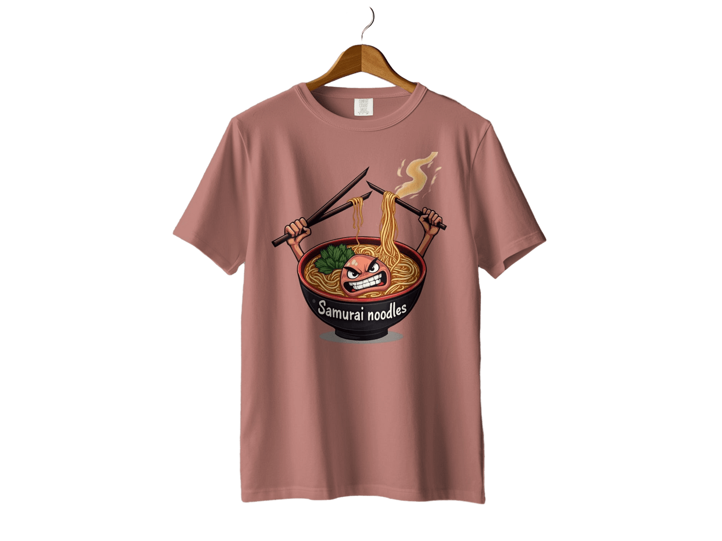Samurai Noodles Furious Meal Funny Graphic Image T-Shirt - IconVexa
