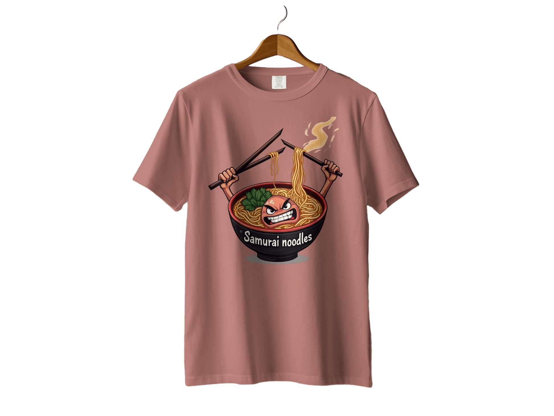 Samurai Noodles Furious Meal Funny Graphic Image T-Shirt - IconVexa