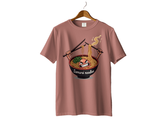 Samurai Noodles Furious Meal Funny Graphic Image T-Shirt - IconVexa
