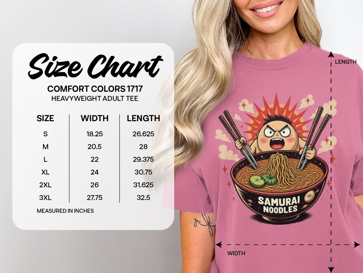Samurai Noodles Ramen Funny Manga Graphic Cartoon T-Shirt - IconVexa