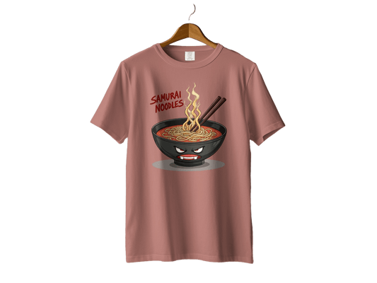 Samurai Noodles T-Shirt, Anime Ramen Shirt, Japanese Food Tee, Funny Food Shirt, Graphic Tee, Gift for Foodie, Unisex T-Shirt - IconVexa