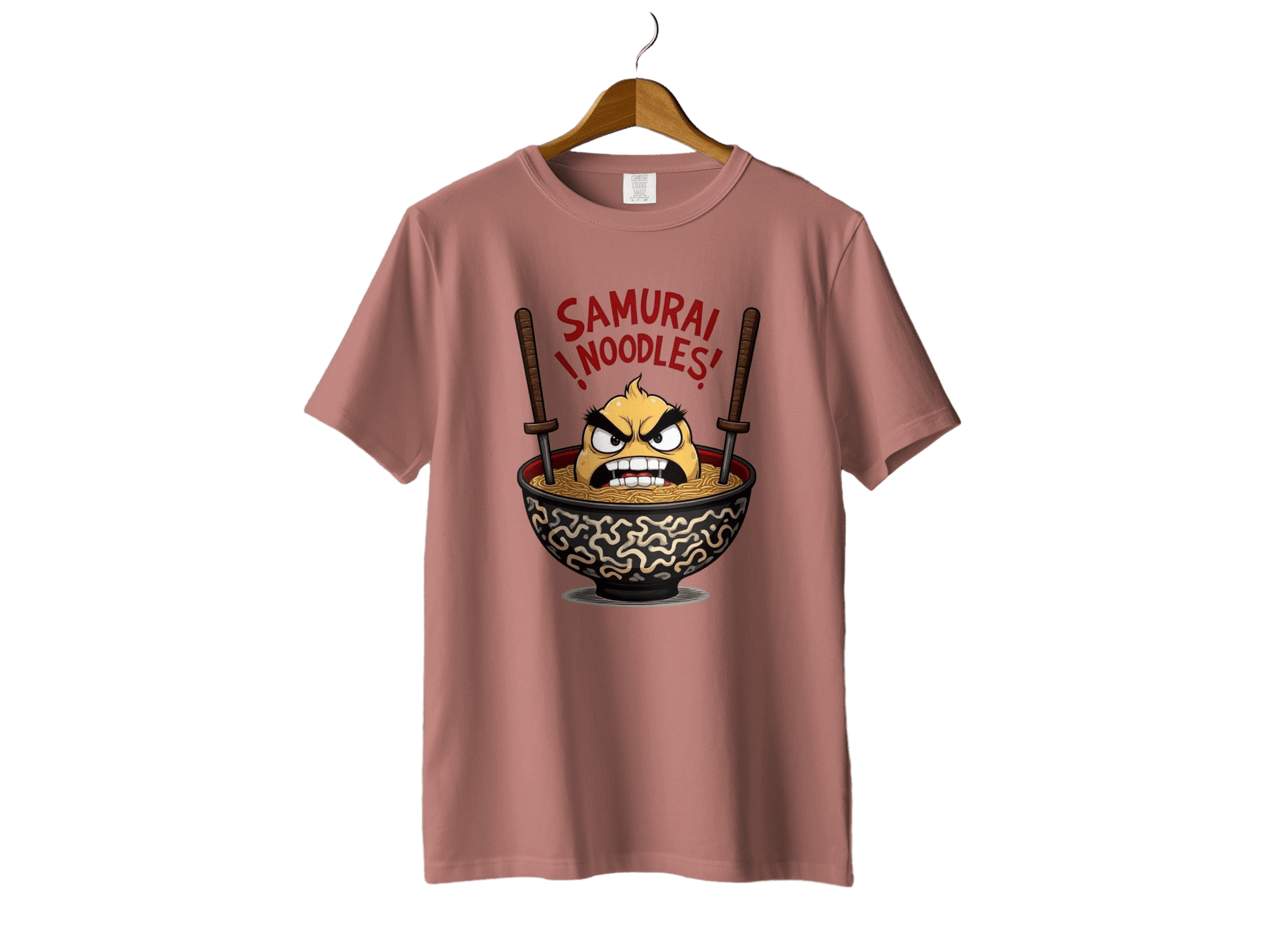 Samurai Noodles T-Shirt, Funny Food Shirt, Ramen T-Shirt, Japanese Food T-Shirt, Anime Shirt, Foodie Gift, Unique T-Shirt, Gift for Ramen - IconVexa