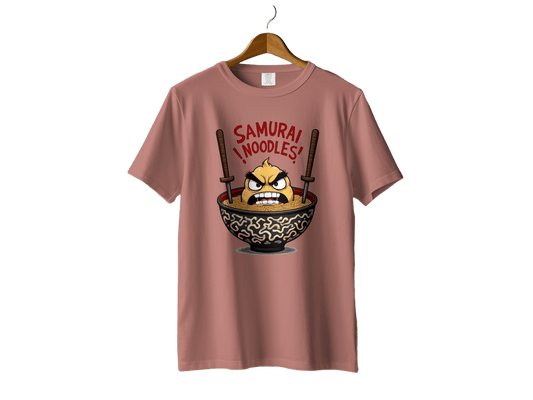 Samurai Noodles T-Shirt, Funny Food Shirt, Ramen T-Shirt, Japanese Food T-Shirt, Anime Shirt, Foodie Gift, Unique T-Shirt, Gift for Ramen - IconVexa