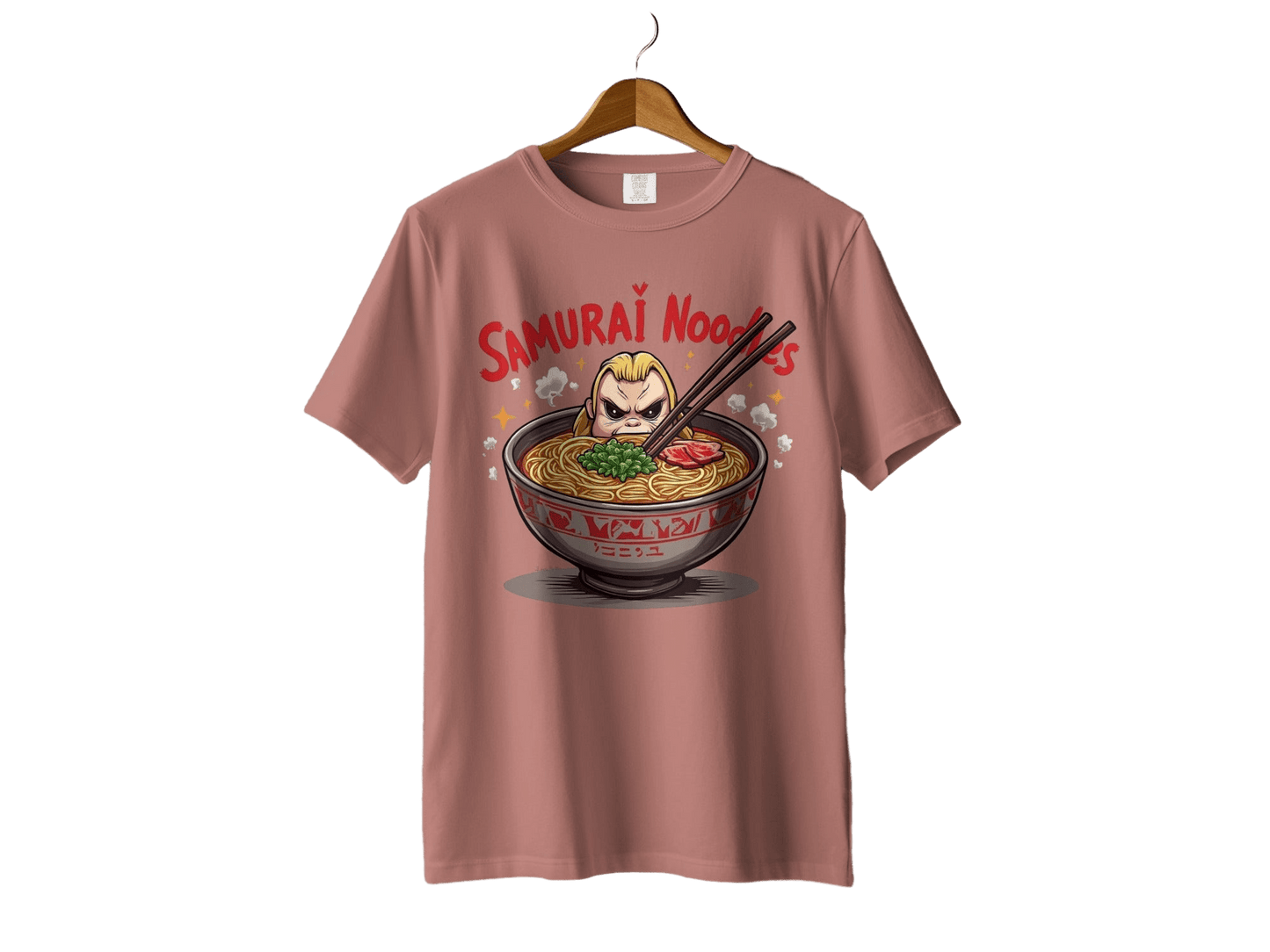 Samurai Noodles T Shirt, Funny Foodie Tee, Ramen Lover Gift, Japanese Food Shirt, Anime Inspired T Shirt, Graphic Novelty Top, Cute T Shirt - IconVexa