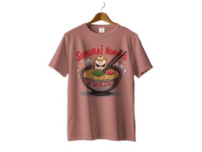 Samurai Noodles T Shirt, Funny Foodie Tee, Ramen Lover Gift, Japanese Food Shirt, Anime Inspired T Shirt, Graphic Novelty Top, Cute T Shirt - IconVexa