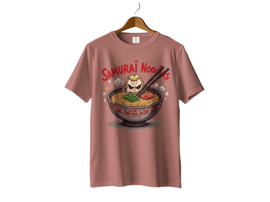 Samurai Noodles T Shirt, Funny Foodie Tee, Ramen Lover Gift, Japanese Food Shirt, Anime Inspired T Shirt, Graphic Novelty Top, Cute T Shirt - IconVexa