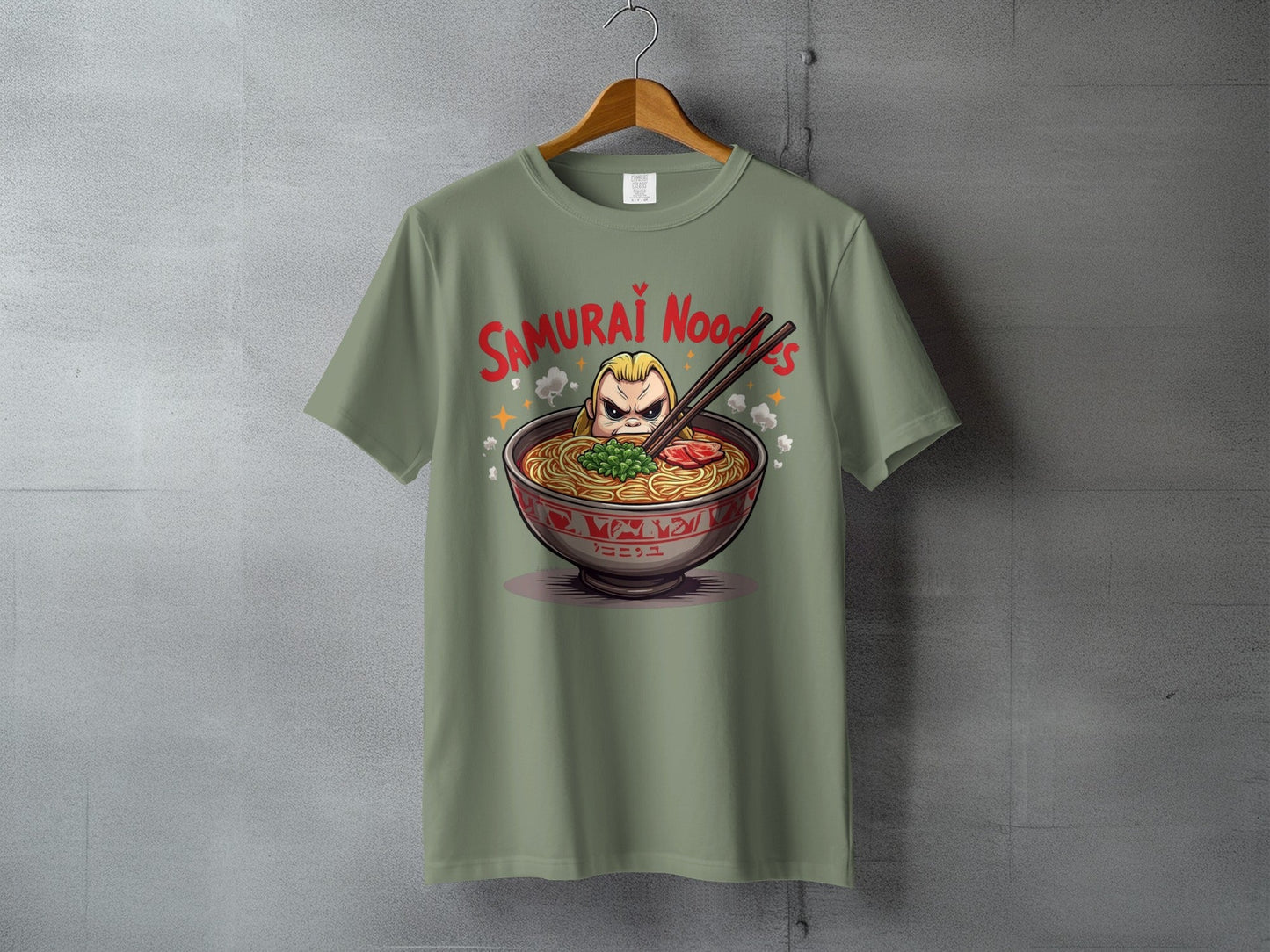 Samurai Noodles T Shirt, Funny Foodie Tee, Ramen Lover Gift, Japanese Food Shirt, Anime Inspired T Shirt, Graphic Novelty Top, Cute T Shirt - IconVexa