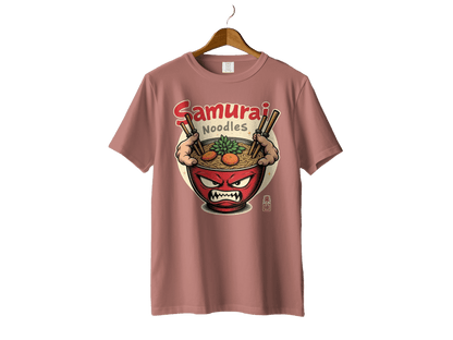 Samurai Noodles T-Shirt, Ramen Bowl, Japanese Food, Anime Style, Graphic Tee, Unique Design, Gift Idea, Manga Inspired, Casual Wear, Foodie - IconVexa