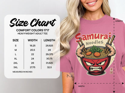 Samurai Noodles T-Shirt, Ramen Bowl, Japanese Food, Anime Style, Graphic Tee, Unique Design, Gift Idea, Manga Inspired, Casual Wear, Foodie - IconVexa