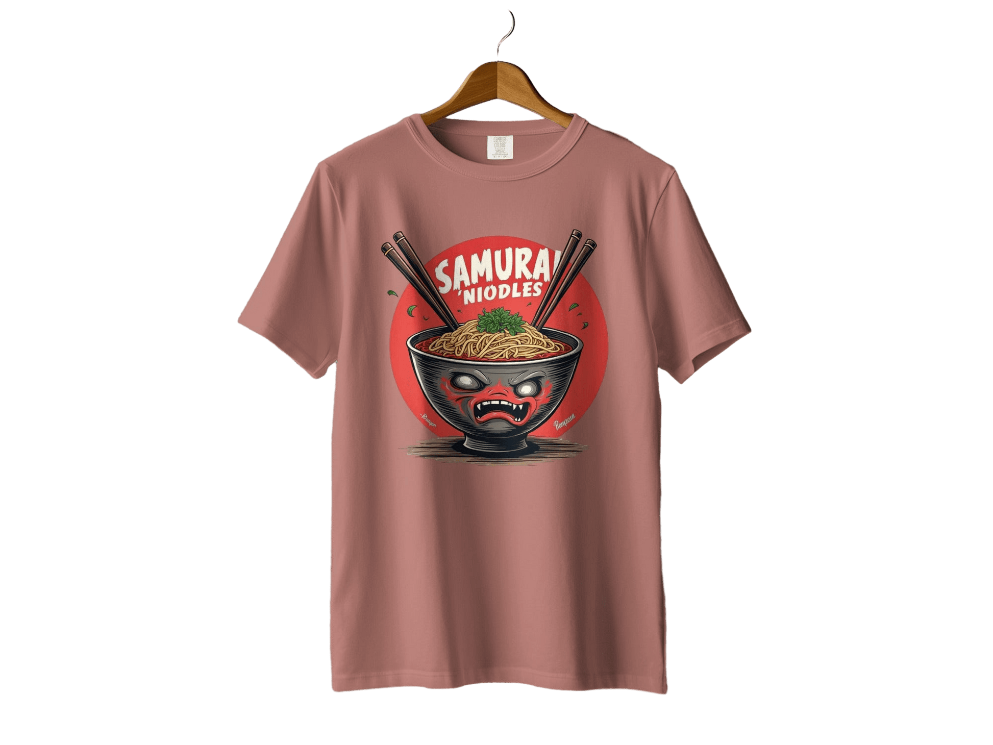 Samurai Noodles T-Shirt, Ramen Bowl Shirt, Japanese Food Tee, Anime Style Top, Unique Graphic Tee, Gift for Foodies, Trendy T-Shirt - IconVexa