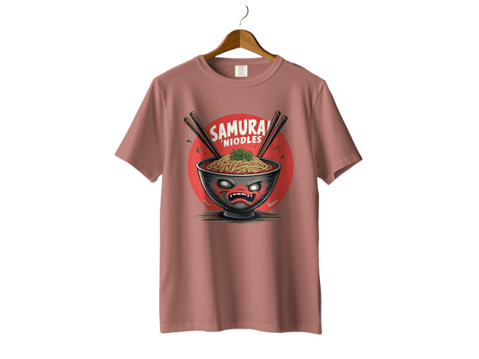 Samurai Noodles T-Shirt, Ramen Bowl Shirt, Japanese Food Tee, Anime Style Top, Unique Graphic Tee, Gift for Foodies, Trendy T-Shirt - IconVexa