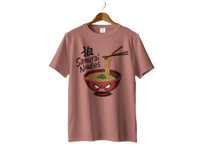 Samurai Noodles T-Shirt, Ramen Bowl T-Shirt, Funny Food Shirt, Japanese Food Tee, Anime Noodles T-Shirt, Gift For Foodie, Quirky T-Shirt - IconVexa