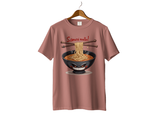 Samurai Noodles T Shirt, Ramen Bowl Tee, Japanese Food Shirt, Anime T Shirt, Funny Foodie Gift, Unique Graphic Tee, Trendy Shirt for Men - IconVexa