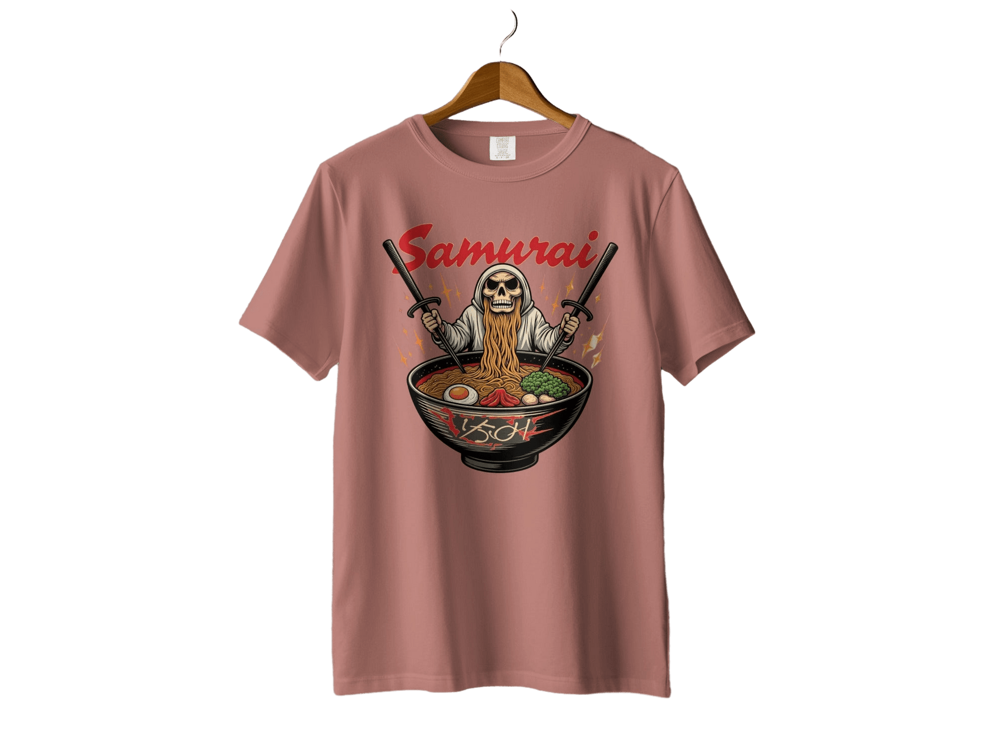 Samurai Ramen T-Shirt, Japanese Food Tee, Skull Warrior Shirt, Anime Style, Unique Graphic TShirt, Gift Idea, Trendy T Shirts - IconVexa