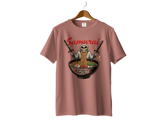 Samurai Ramen T-Shirt, Japanese Food Tee, Skull Warrior Shirt, Anime Style, Unique Graphic TShirt, Gift Idea, Trendy T Shirts - IconVexa