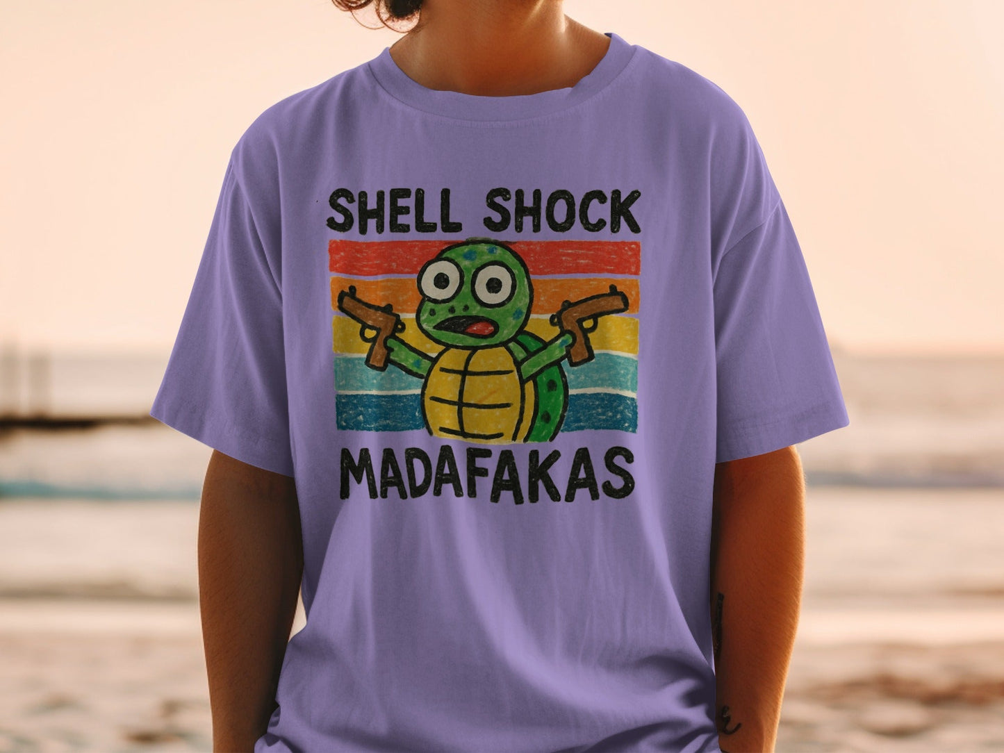 Shell Shock Turtle T-Shirt, Funny Turtle Shirt, Retro Turtle Design, Cute Animal Tee, Unique Graphic Tee, Gift for Turtle Lovers, Cool - IconVexa
