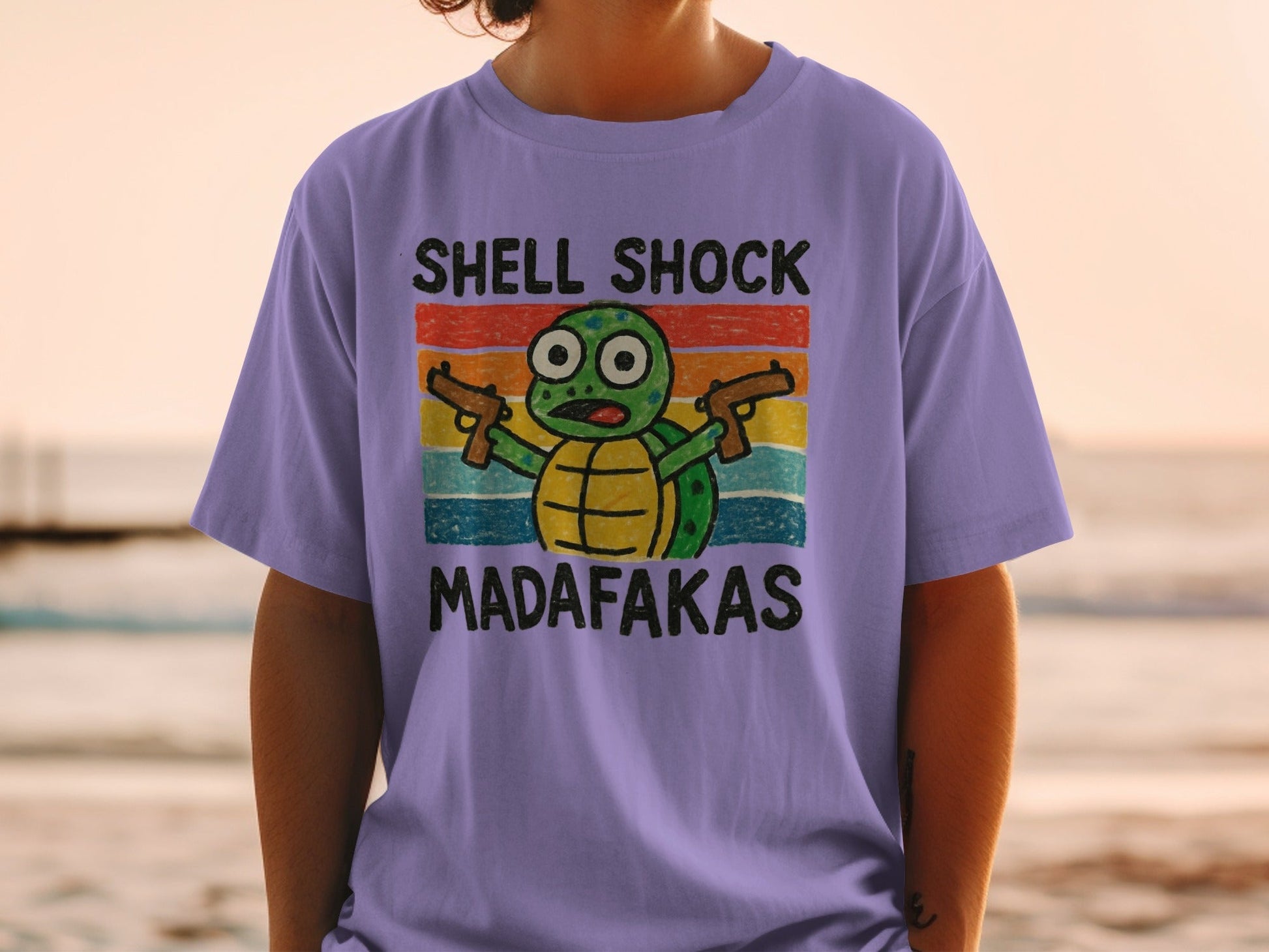 Shell Shock Turtle T-Shirt, Funny Turtle Shirt, Retro Turtle Design, Cute Animal Tee, Unique Graphic Tee, Gift for Turtle Lovers, Cool - IconVexa