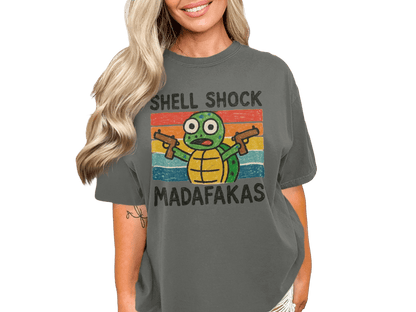 Shell Shock Turtle T-Shirt, Funny Turtle Shirt, Retro Turtle Design, Cute Animal Tee, Unique Graphic Tee, Gift for Turtle Lovers, Cool - IconVexa