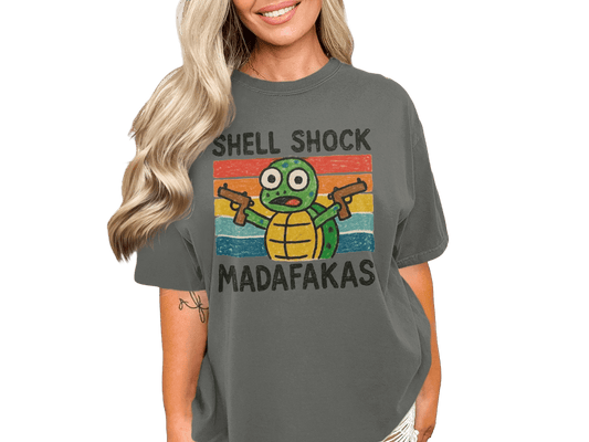 Shell Shock Turtle T-Shirt, Funny Turtle Shirt, Retro Turtle Design, Cute Animal Tee, Unique Graphic Tee, Gift for Turtle Lovers, Cool - IconVexa
