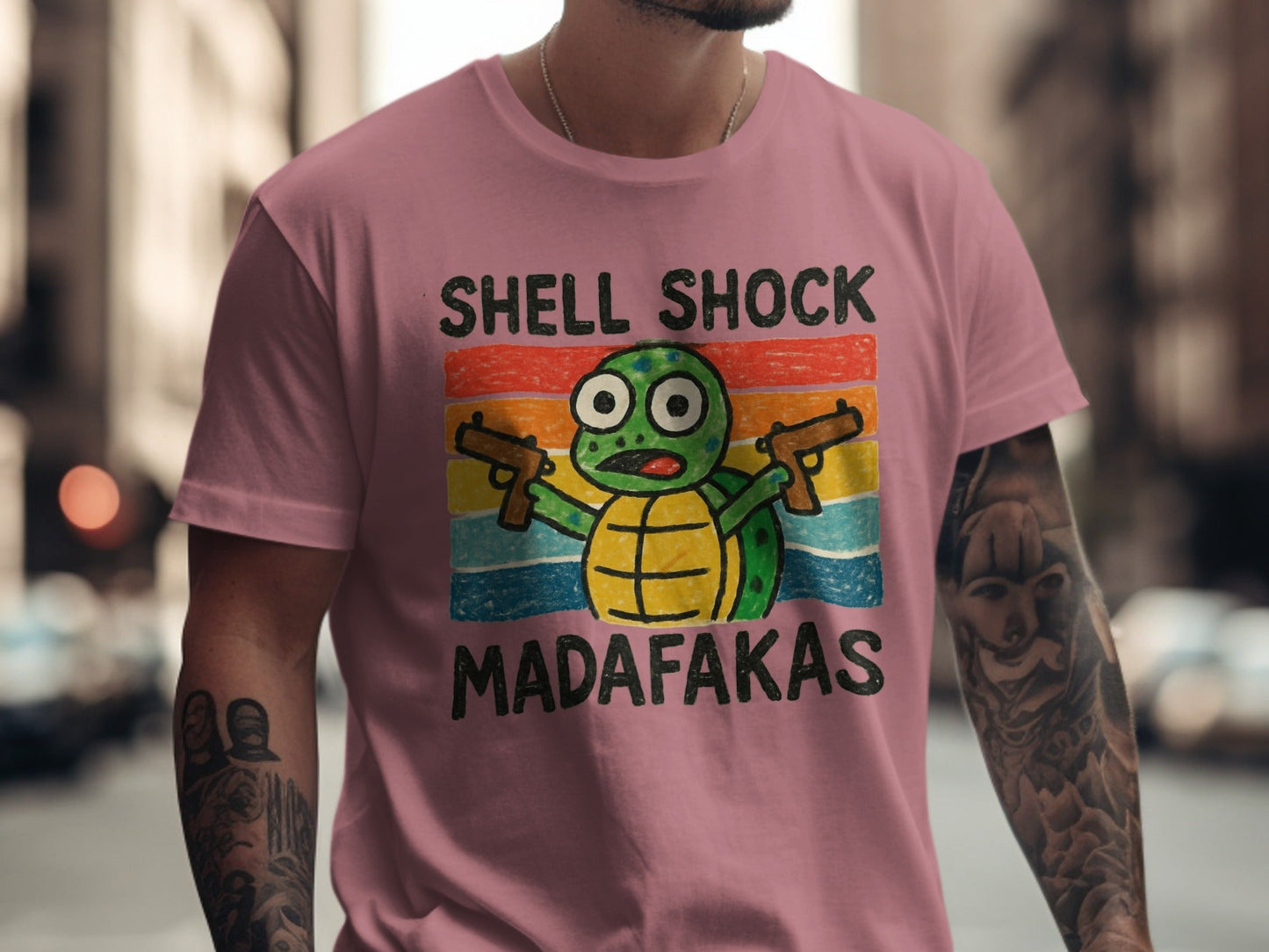 Shell Shock Turtle T-Shirt, Funny Turtle Shirt, Retro Turtle Design, Cute Animal Tee, Unique Graphic Tee, Gift for Turtle Lovers, Cool - IconVexa