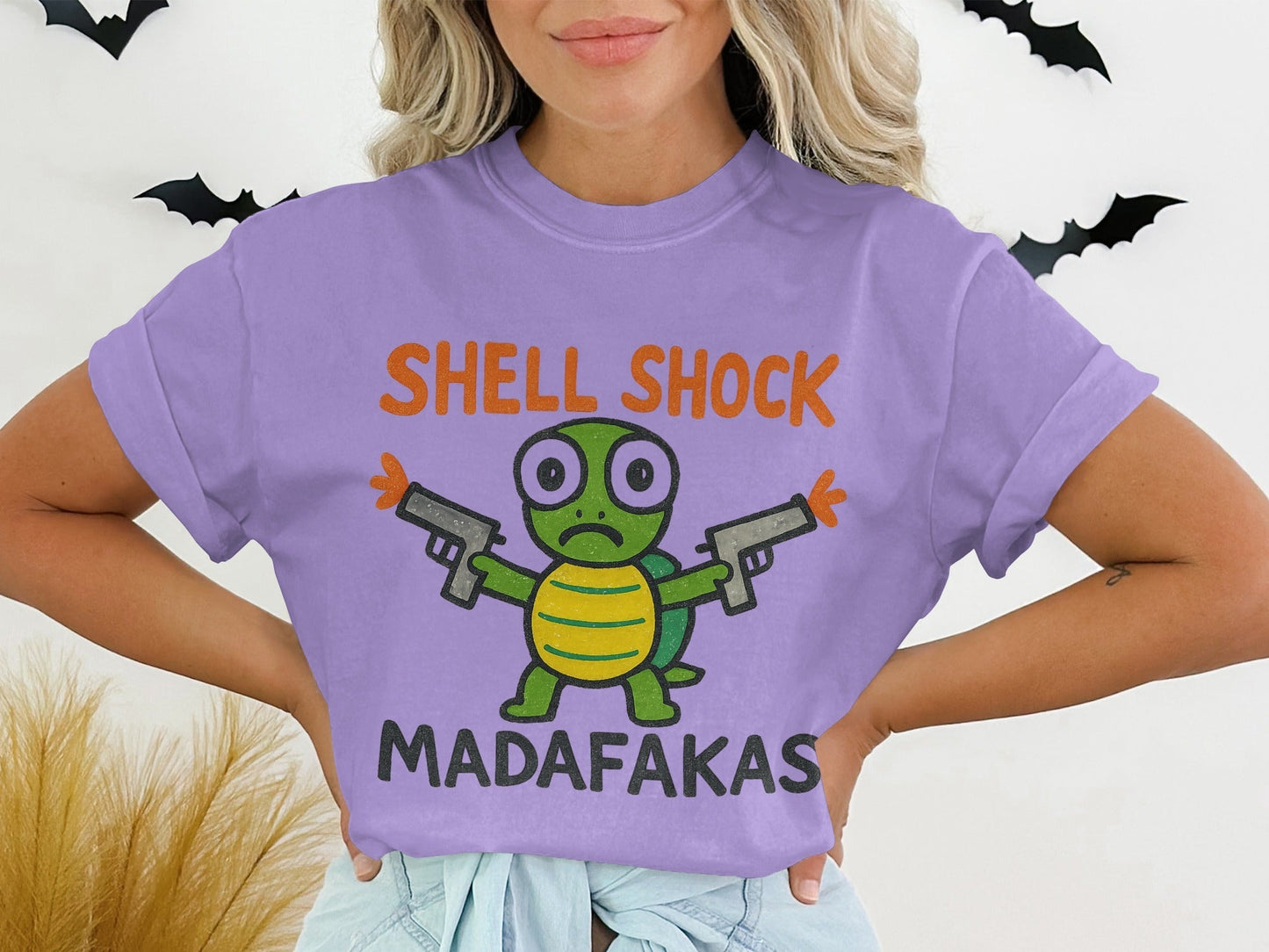 Shell Shock Turtle T-Shirt, Funny Turtle Shirt, Turtle Madafakas Tee, Novelty Turtle Gift, Cartoon Animal T-Shirt, Unique Design Shirt, Gift - IconVexa