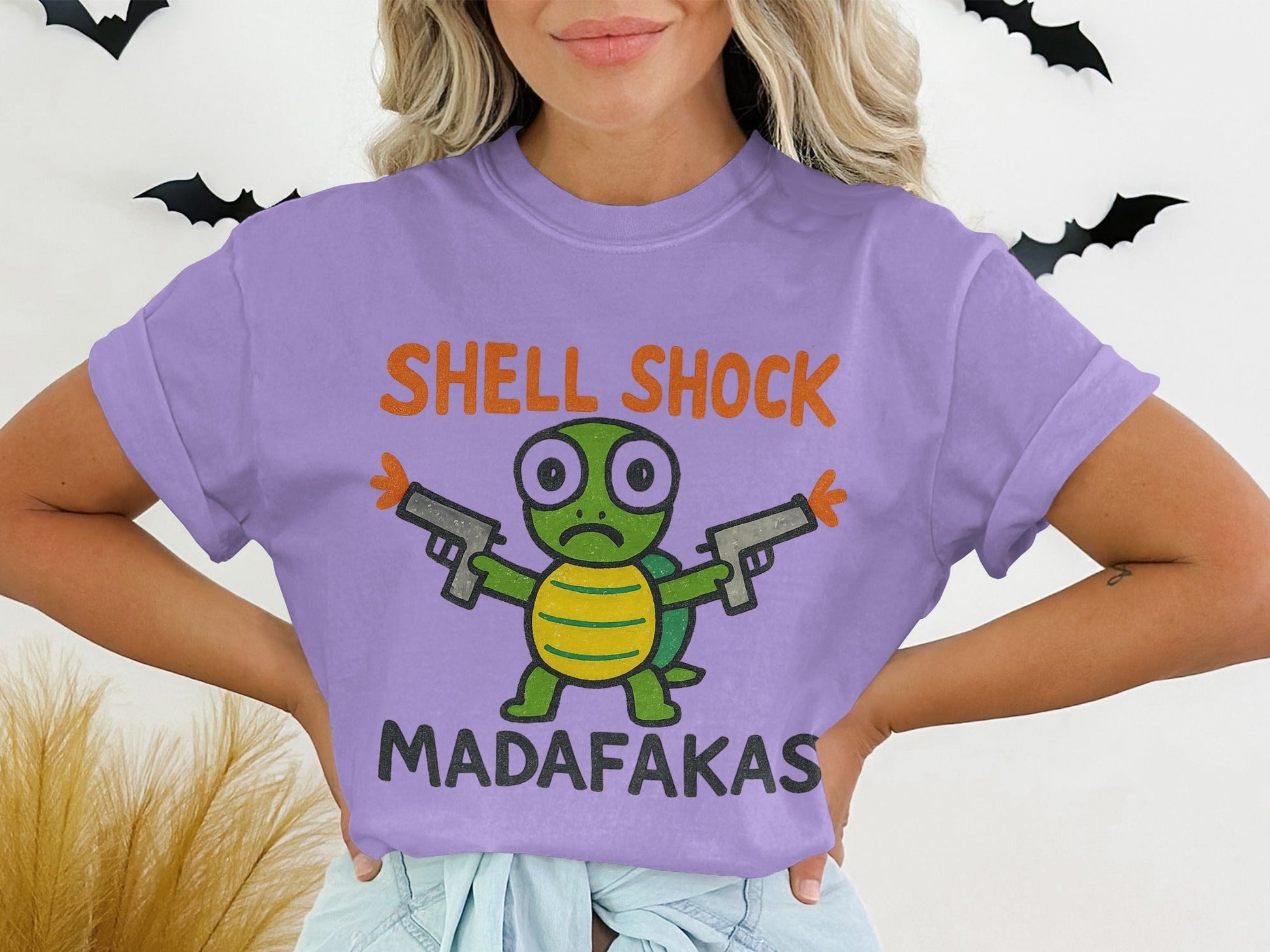 Shell Shock Turtle T-Shirt, Funny Turtle Shirt, Turtle Madafakas Tee, Novelty Turtle Gift, Cartoon Animal T-Shirt, Unique Design Shirt, Gift - IconVexa