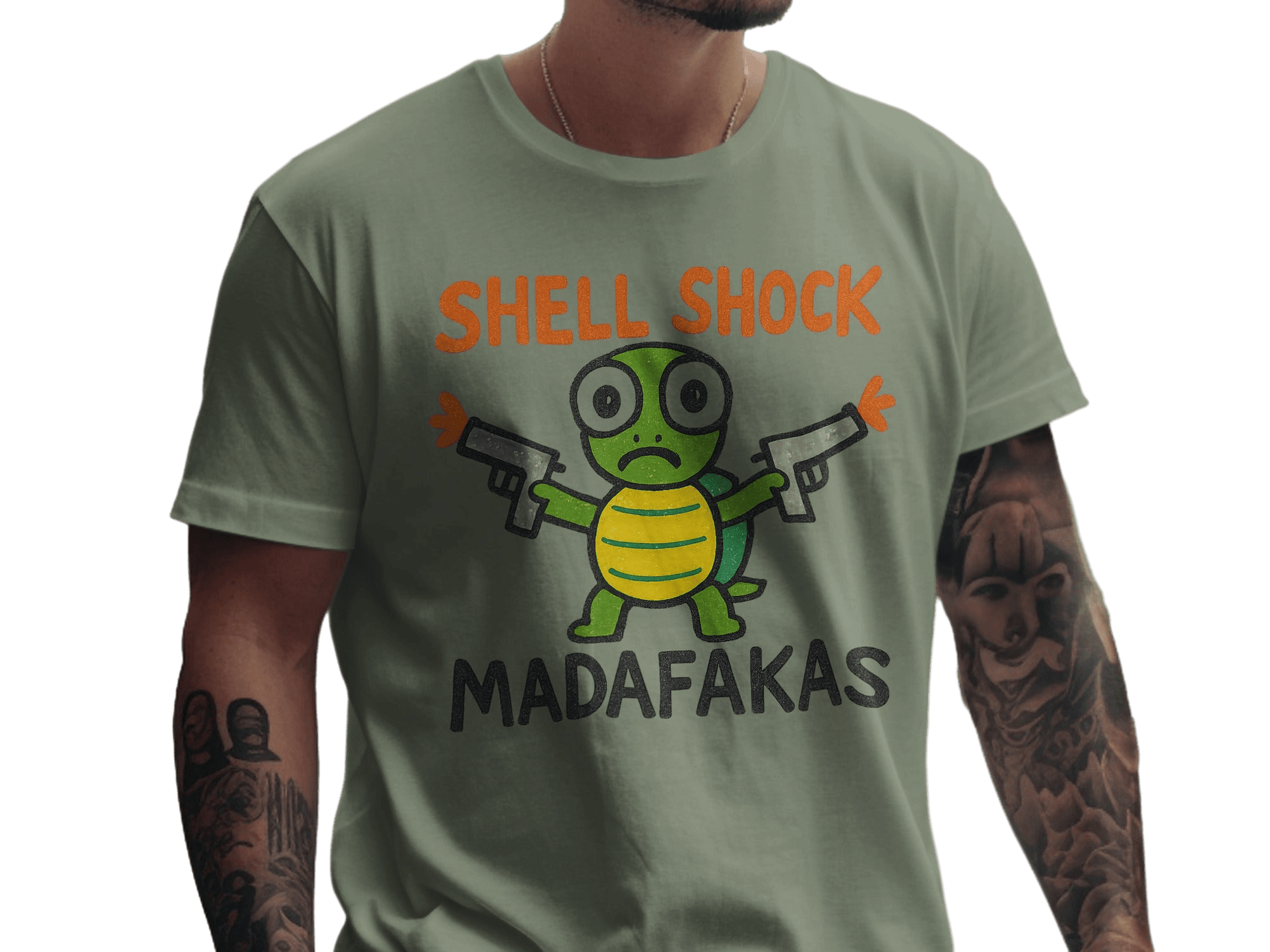 Shell Shock Turtle T-Shirt, Funny Turtle Shirt, Turtle Madafakas Tee, Novelty Turtle Gift, Cartoon Animal T-Shirt, Unique Design Shirt, Gift - IconVexa