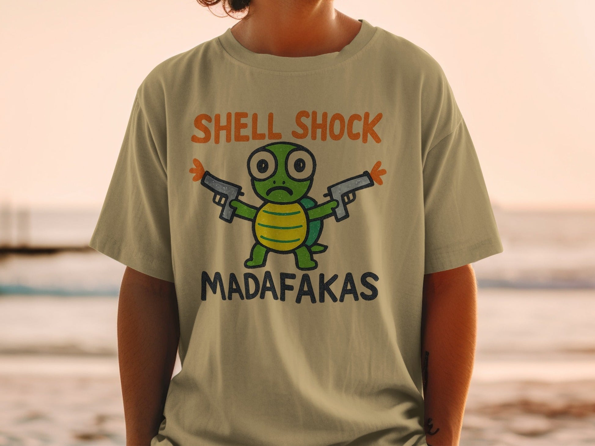 Shell Shock Turtle T-Shirt, Funny Turtle Shirt, Turtle Madafakas Tee, Novelty Turtle Gift, Cartoon Animal T-Shirt, Unique Design Shirt, Gift - IconVexa